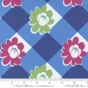 Picnic Pop Large Floral Bright Blue by Me & My Sister Designs for Moda Fabrics 22430 13 Sold in HALF yard increments