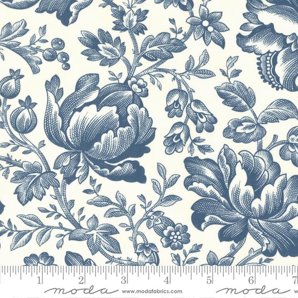 Cascade Romantic Toile Cloud Dusk by 3 Sisters for Moda Fabrics 44320 21 Fabric is sold in HALF YARD increments