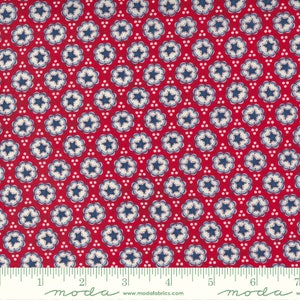 My Country Bunting Blooms Rich Red by Kathy Schmitz for Moda Fabrics 7043 13 This Fabric is sold in HALF YARD increments