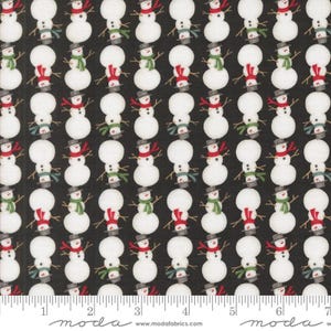 Winter Friends Stacked Snowmen Charcoal Black by Deb Strain for Moda Fabrics 56135 18 Sold in HALF yard increments