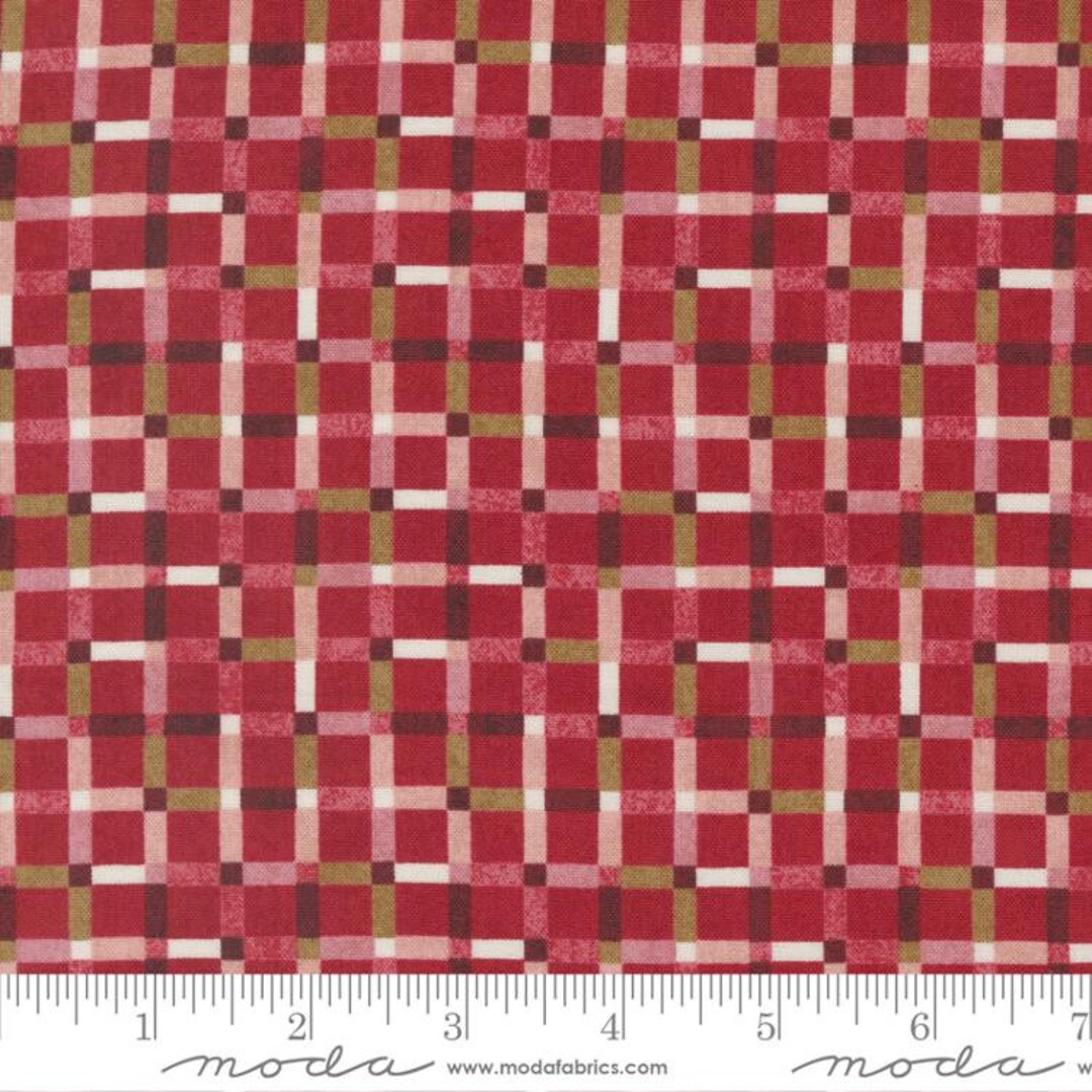 Jolly Good Merry Little Checks and Plaids Crimson by Basicgrey for Moda ...