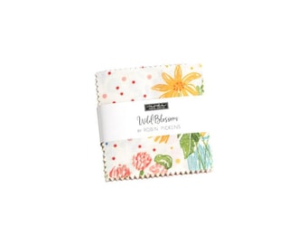 Wild Blossoms Mini Charm Pack 42 Pieces by Robin Pickens for Moda Fabrics 48730MC