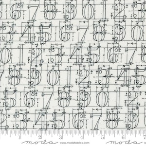 Sable & Swan Numbers Porcelain by Cathe Holden designs for Moda fabrics 7443 12 Sold in HALF yard increments