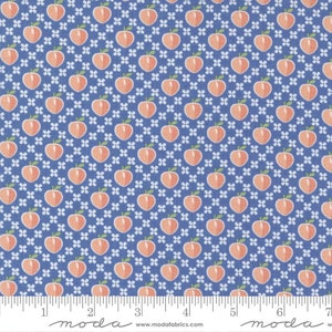 Peachy Keen Peaches Cobalt by Corey Yoder for Moda Fabrics 29171 16 This fabric is sold in HALF Yard increments