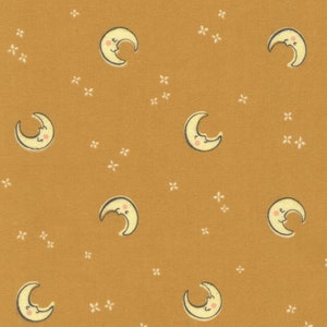 Cozy Cotton Over the Moon Flannel Moons Acorn by Studio RK for Robert Kaufman SRKF-21892-479 ACORN Sold in Half yard increments