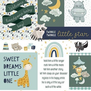 It&#39;s a Boy Welcome Baby Boy Panel Hunter by Echo Park Paper Co. Riley Blake Designs P13255-HUNTER