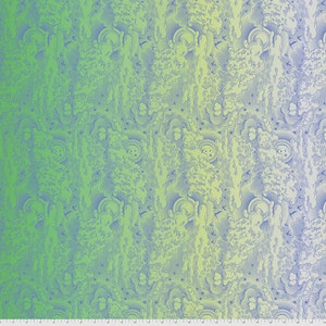 May include: A repeating pattern of clouds and stars in shades of blue and green. The pattern is a gradient, fading from a darker blue to a lighter green.