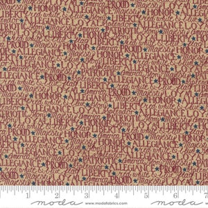 My Country Words of Honor Wheat by Kathy Schmitz for Moda Fabrics 7042 15 This Fabric is sold in HALF YARD increments