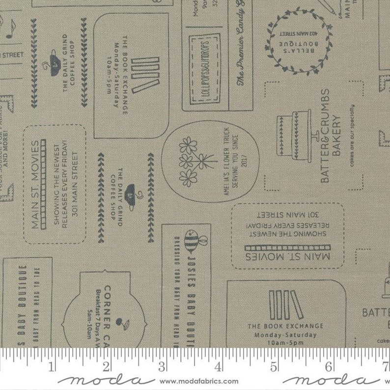 Main Street the Shops Taupe by Sweetwater for Moda Fabrics 55640 24 ...