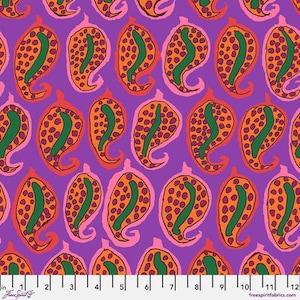 Kaffe Fassett Collective August 2024 Pasha Paisley Purple Brandon Mably for Free Spirit PWBM096.PURPLE Sold in HALF yard increments