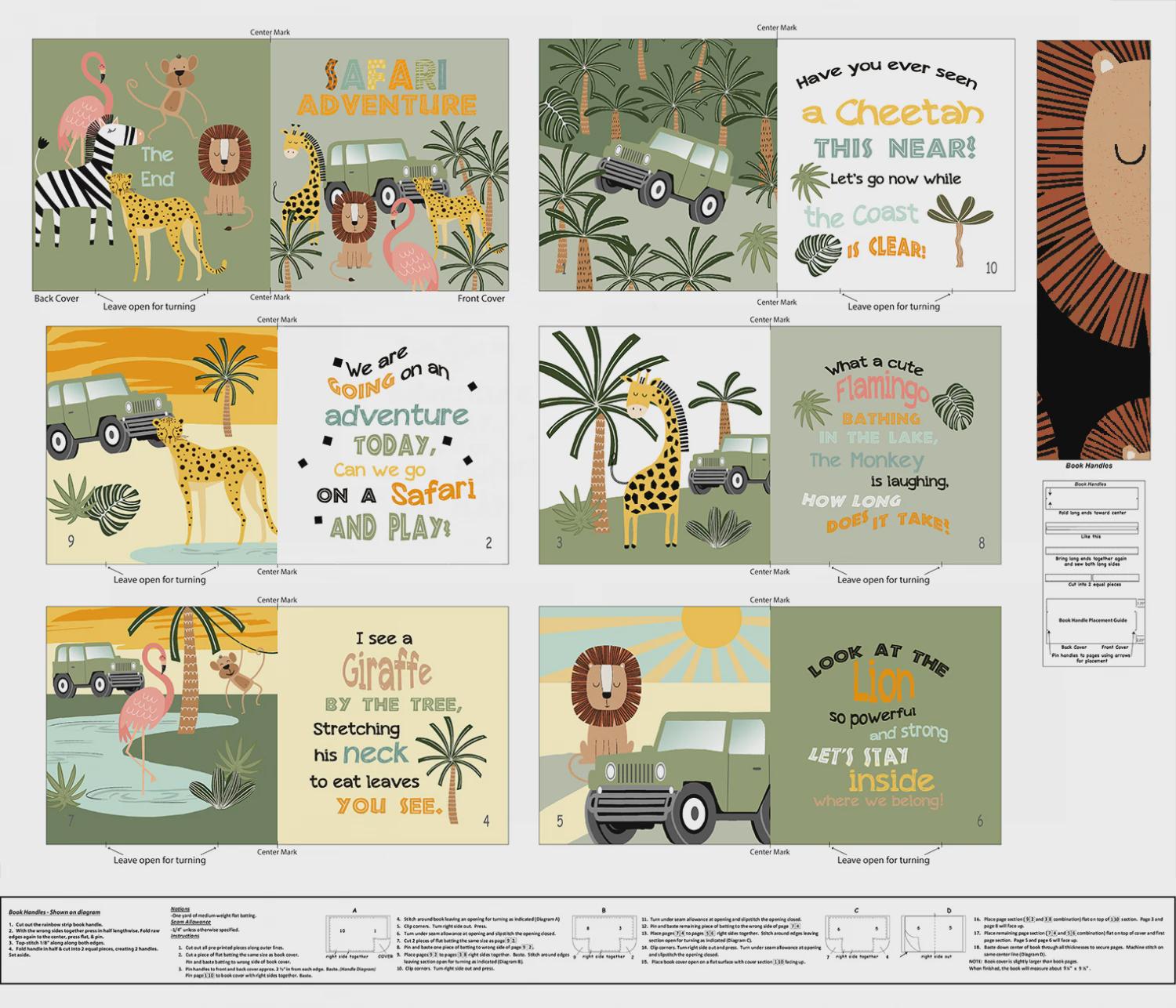 Wild Safari Wild Safari Story Book 1 Yard Panel by JJ Design House