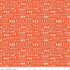 Hey Bootiful Words Persimmon by My Mind&#39;s Eye for Riley Blake Designs C13134-PERSIMMON Sold in HALF yard increments