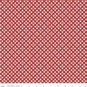 Sweet Freedom Gingham Picnic Red by Beverly McCullough for Riley Blake Designs C14417-RED Fabric sold in HALF YARD increments.