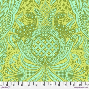 Roar! Gift Rapt Lime by Tula Pink for FreeSpirit Fabrics PWTP224.LIME Sold in HALF yard increments