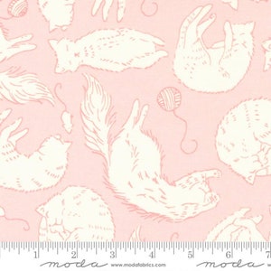 Here Kitty Kitty Sleepy Time Light Pink by Stacy Iest Hsu for Moda Fabrics 20832 17 Fabric is sold in HALF YARD increments