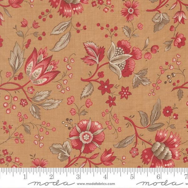 Joie De Vivre Rural Jardin Tea by French General for Moda Fabrics 13982 14 Sold in HALF yard increments