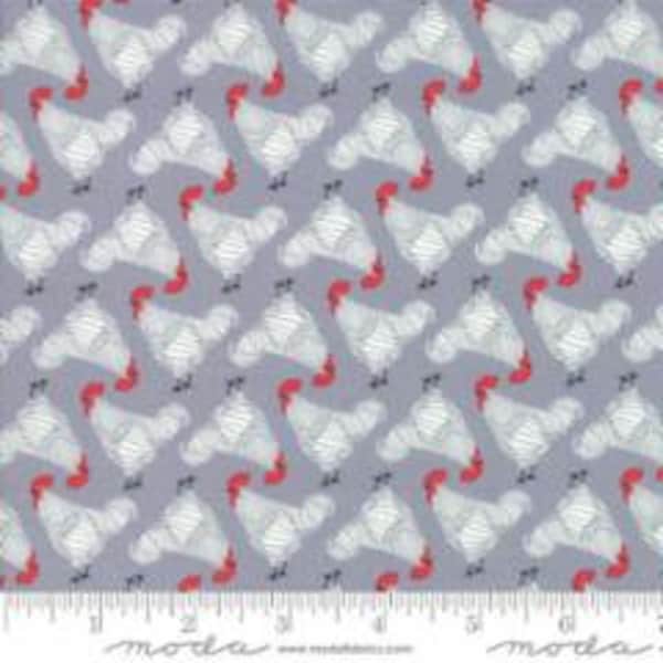 Farm Charm Roosters on Gray by Gingiber of Dreamy Quilts for Moda Fabrics soft fabric   48292 13 Sold in HALF yard increments