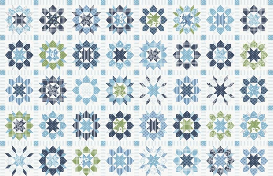 Nantucket Summer Patchwork 35.5" x 60" Swoon Cheater Multi Panel by Camille Roskelley for Moda Fabrics 55268 11