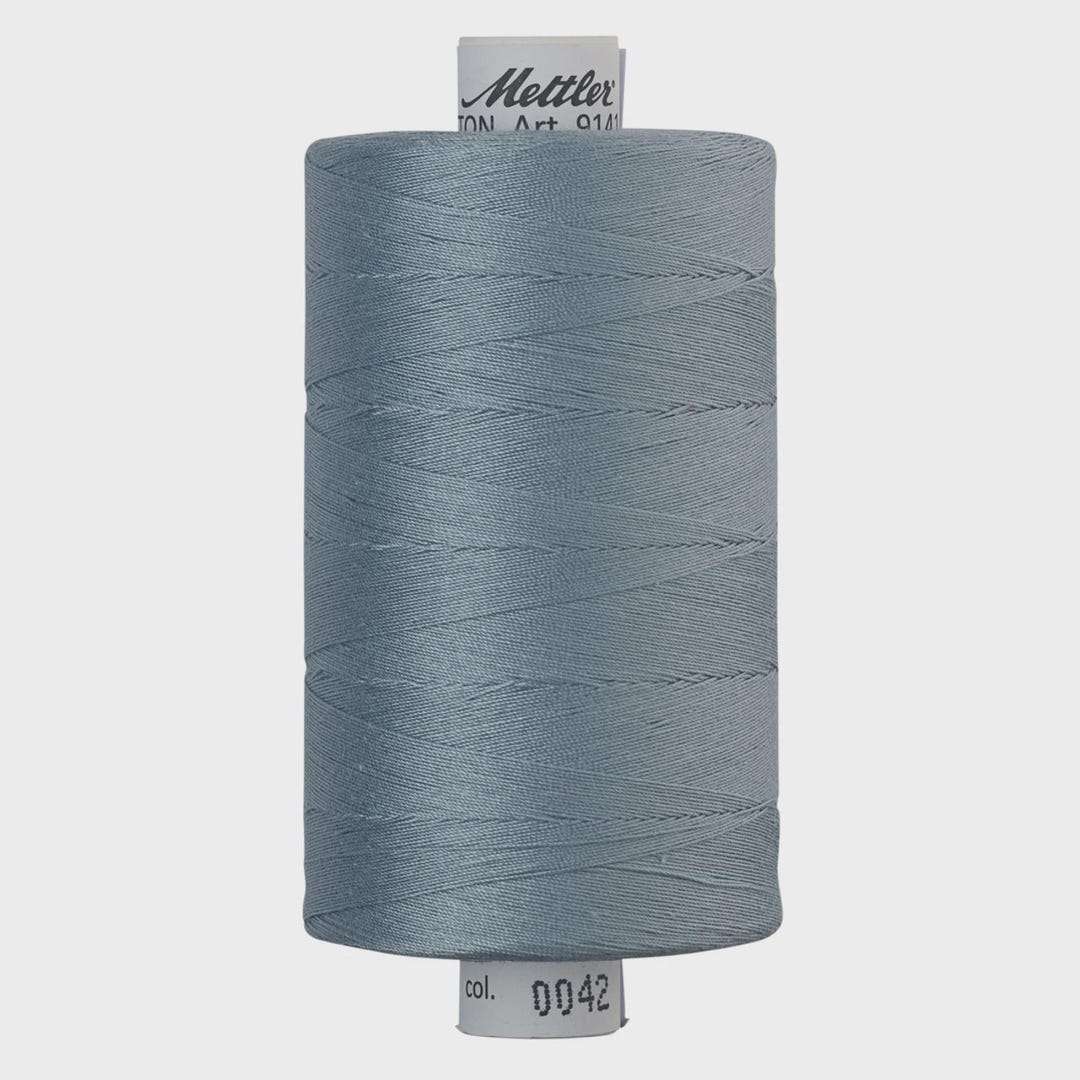 Mettler Ash Blue Silk-finish 40wt Solid Cotton Thread 1094yd/1000m 9104 ...