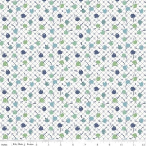 Cook Book Cherries Denim by Lori Holt of Bee in my Bonnet for Riley Blake Designs C11758-DENIM Sold in HALF yard increments