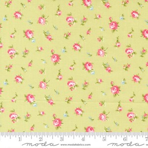 Ellie Tossed Floral Green by Brenda Riddle of Acorn Quilts for Moda Fabrics 18761 14 Sold in HALF yard increments