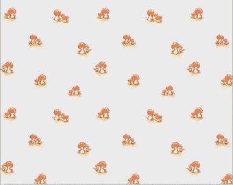 Studio Edit Mushrooms White by Heather Ross for Windham Fabrics 54325D-3 Sold in HALF yard increments