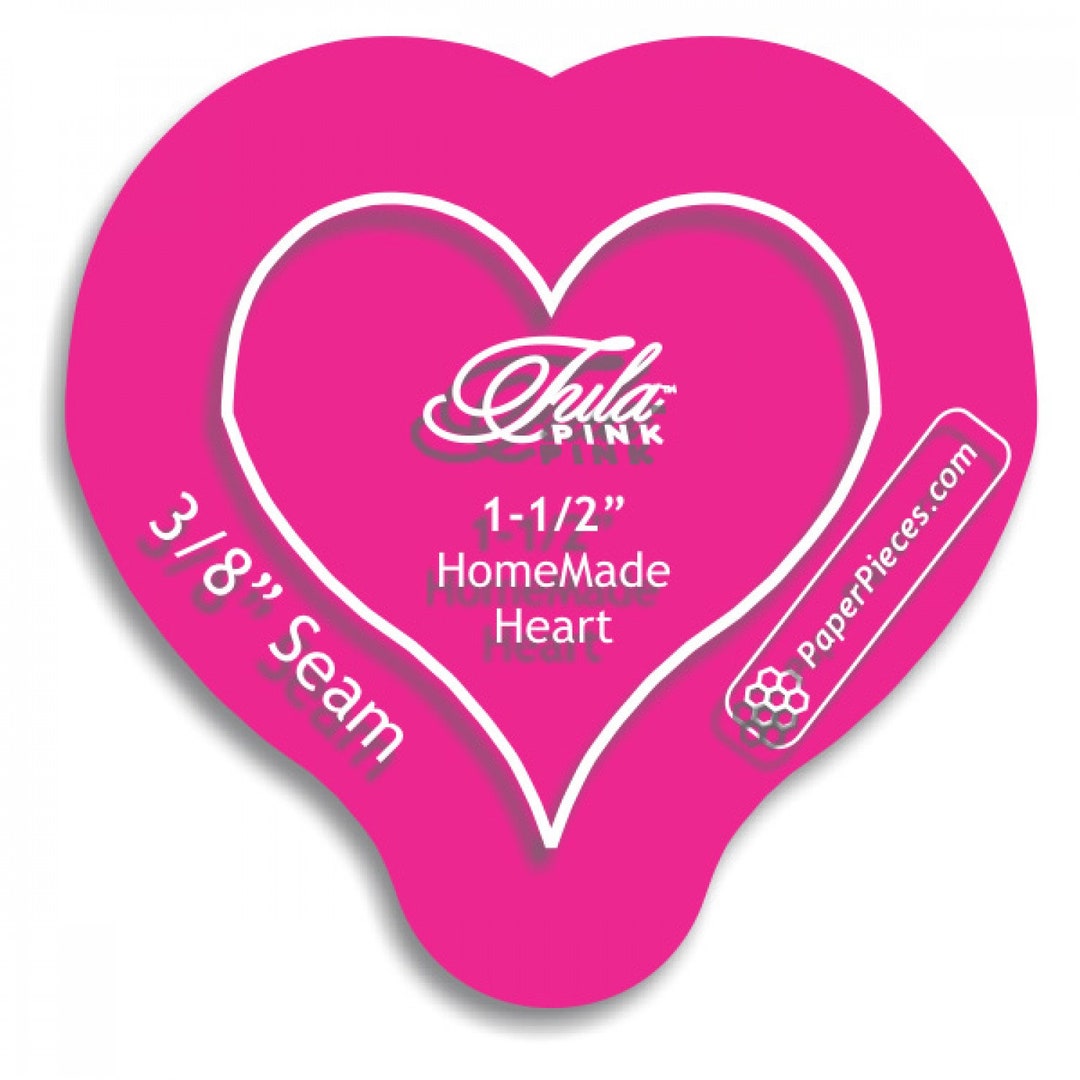 11/2in Homemade Heart Acrylic Template With 3/8in Seam Allowance by
