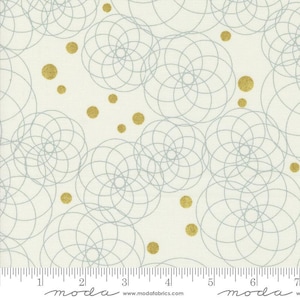 Shimmer Metallic Swirling Ivory by Zen Chic for Moda Fabrics 1842 11M Sold in HALF yard increments