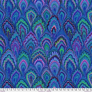Marble Scallops Blue Kaffe Fassett Collective February 2025 Kaffe Fassett Free Spirit PWGP207.BLUE Sold in HALF yard increments