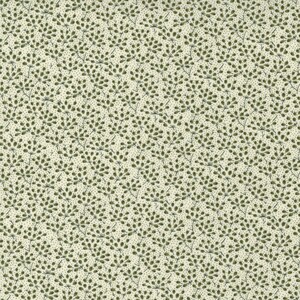 May include: A seamless pattern featuring a repeating design of small green leaves and branches on a cream background.
