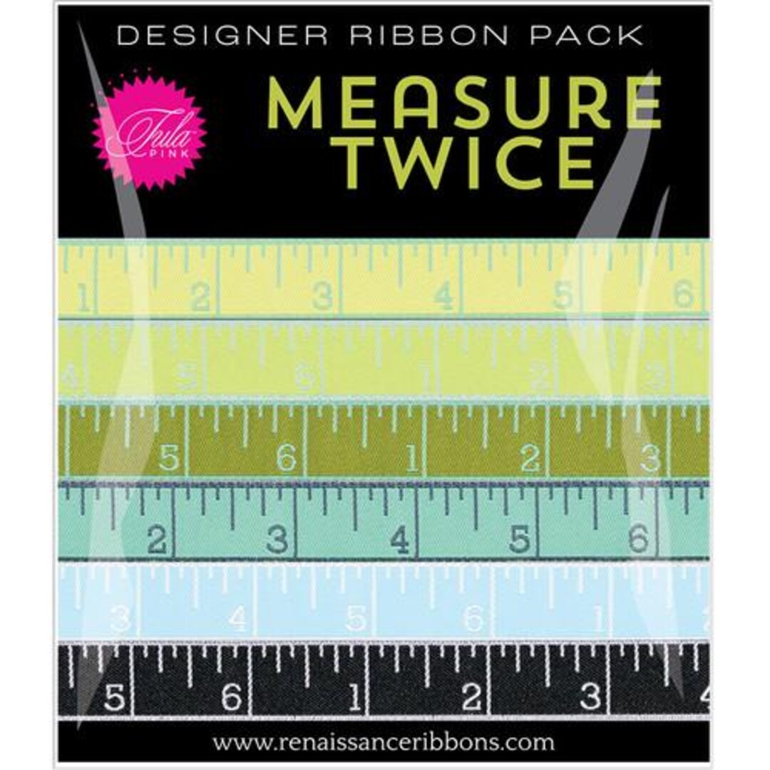 Measure Twice Cool Designer Ribbon Pack by Tula Pink 6 Woven Jacquard ...