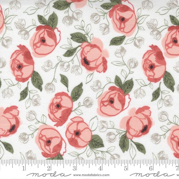 Country Rose Bouquet Cloud by Lella Boutique for Moda fabrics 5170 11  Sold in HALF yard increments