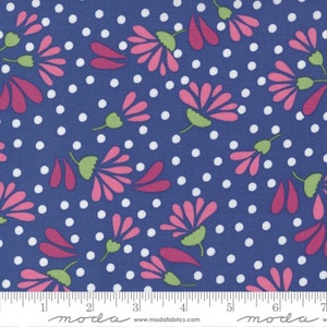 Picnic Pop Wild Flowerberry Royal Blue by Me & My Sister Designs for Moda Fabrics 22431 13 Sold in HALF yard increments