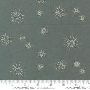 Shimmer Metallic Stars Smoke by Zen Chic for Moda Fabrics 1844 14M Sold in HALF yard increments