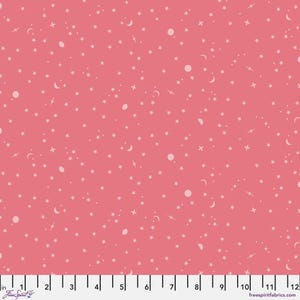 New True Colors Space Sprinkles Sunburn for Free Spirit Fabrics, PWTP254.SUNBURN Sold in HALF yard increments