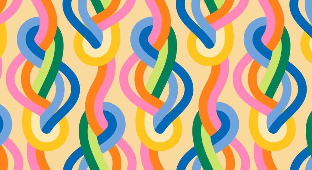 Groove Knotted Luminous Mulit Color by Emily Van Hoff for Moda