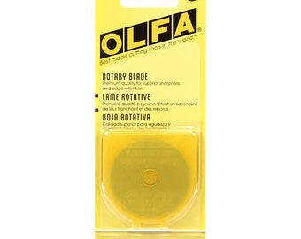 Olfa 45mm Rotary Blade, Pack of 1 - RB45-1 - perfect for cutting cloth, leather, paper, vinyl, wallpaper, and more