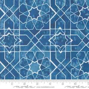 Sunshine Blue Skies Mosaic Sky Indigo by Create Joy Project for Moda Fabrics 39822 14 Fabric sold in HALF YARD increments