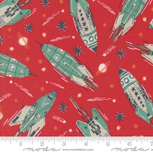 321 Blast Off Rockets Mars by Stacy Iest Hsu for Moda Fabrics 20950 20 Fabric is sold in HALF YARD increments