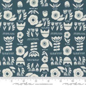 Folk & Lore Posy Plot Teal by Fancy That Design House for Moda Fabrics 45601 24 Sold in HALF yard increments