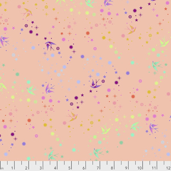 Tula Pink True Colors Fairy Dust Sherbert for Free Spirit Fabrics , PWTP133.SHERBERT Sold in HALF yard increments