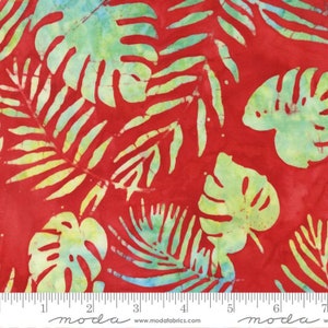 Beachy Batiks Leaves Lava by Moda Fabrics 4362 37 Sold in HALF yard increments