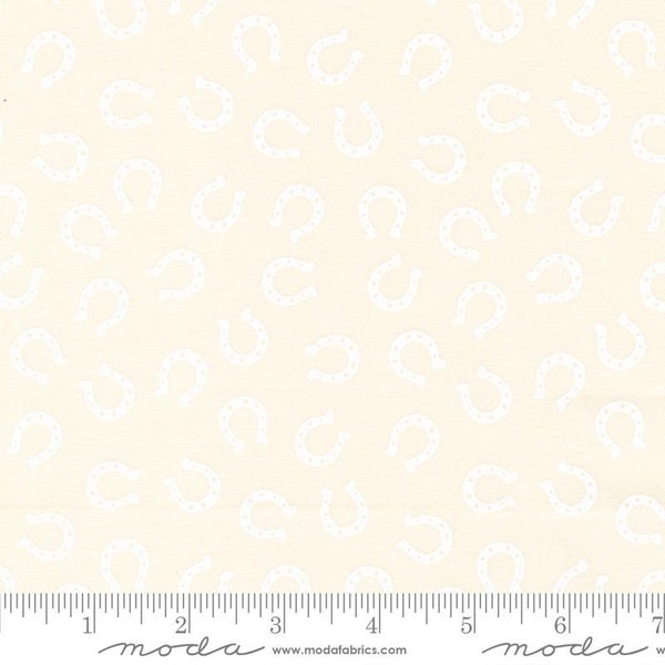 Ponderosa Open Lucky Horseshoes Natural White by Stacy Iest Hsu for Moda Fabrics 20866 31 Sold in HALF yard increments