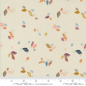 Folk & Lore Leaf Twirl Eggshell by Fancy That Design House for Moda Fabrics 45607 11 Sold in HALF yard increments
