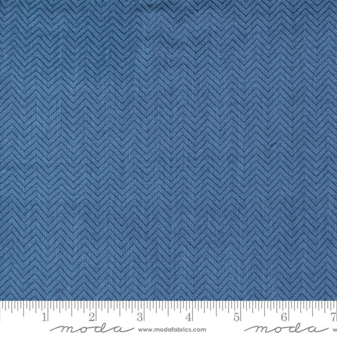 Denim & Daisies Wovens Blue Jeans Chevron by Fig Tree and Co for Moda ...