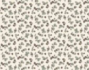 Wildwood Pinecones Cream by Beth Grove for Clothworks Y4374-57 Fabric is Sold in HALF yard increments