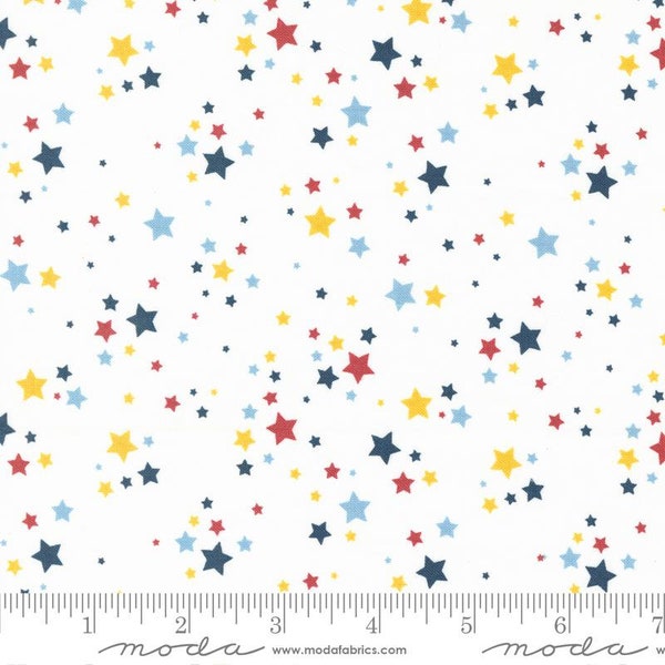 All Star Star Player White by Stacy Iest Hsu for Moda Fabrics 20856 11 Fabric is sold in HALF YARD increments