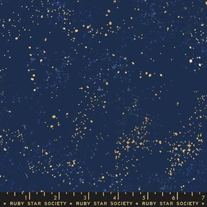 Speckled Metallic Navy by Rashida Coleman-hale for Ruby Star Society RS5027 105M this Fabric is Sold in HALF yard increments