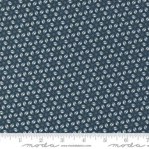 Snowman Gatherings IV Snow Flower Navy Lake by Primitive Gatherings for Moda Fabrics 49251 15 Sold in HALF yard increments