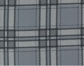 Farmhouse Flannels III Moose Plaid Pewter by Primitive Gatherings for Moda Fabrics 49278 14F Fabric sold in HALF YARD increments